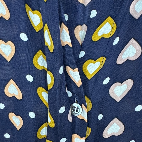 J. Crew Navy Sleeveless Top with Heart Pattern - Picture 5 of 10